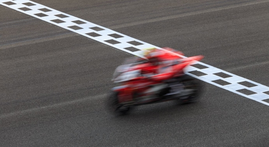 Superbike Crossing Checkered Finish Line