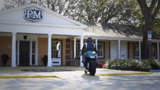 Law office with motorcycle